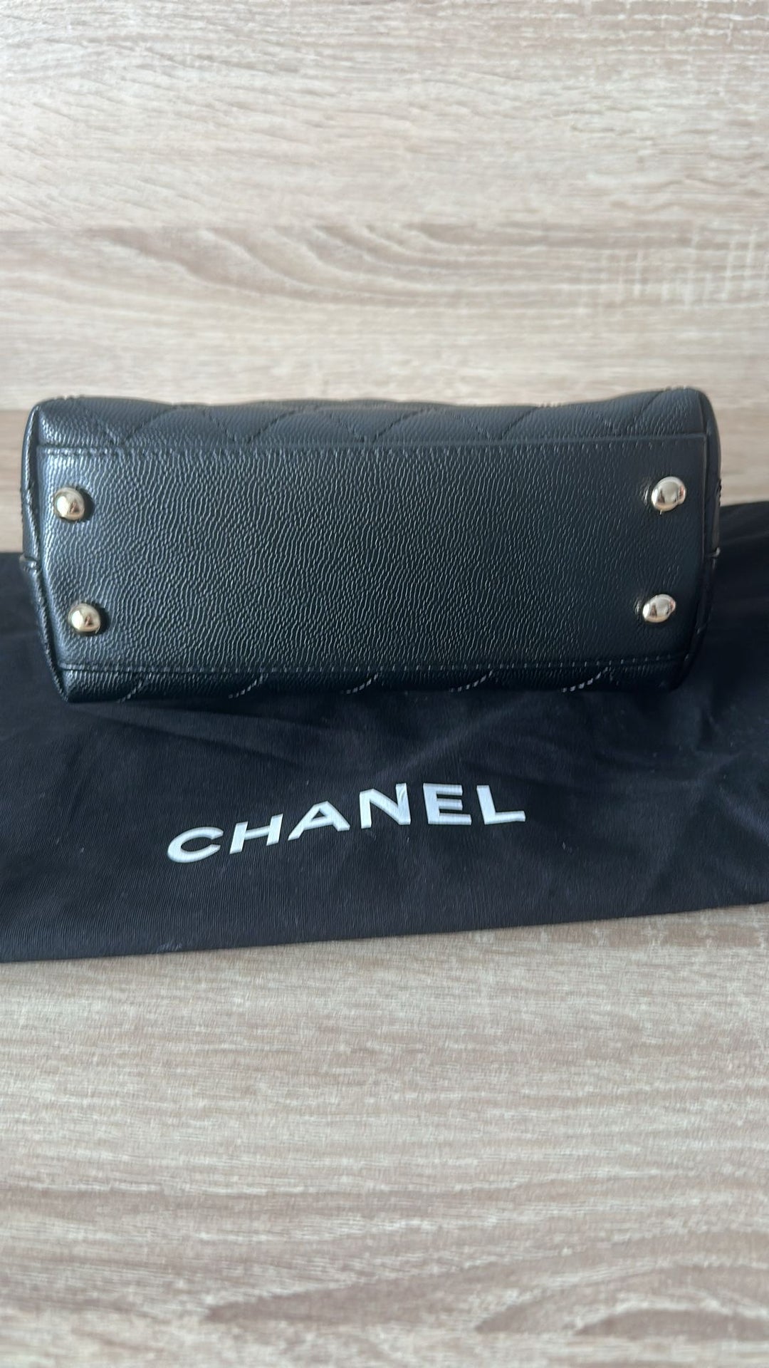 CHANEL Black Caviar LGHW Mini Coco Handle with Detachable Strap Microchip 7.5 inches