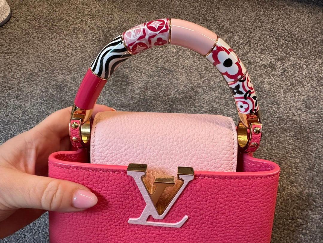 LOUIS VUITTON LV By the Pool Monogram Tile Capucines Mini in Ballet Pink Taurillon