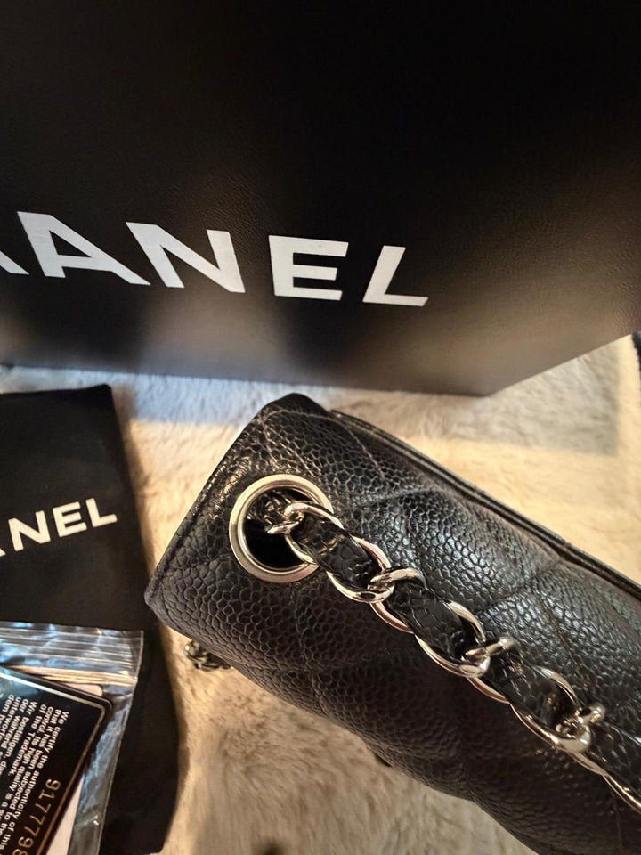 CHANEL series 9 Black Caviar SHW Vintage Mini Flap Bag