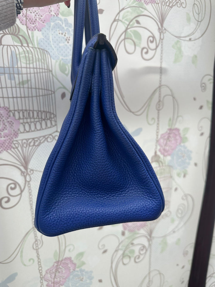 Hermes Birkin 30 Bleu Electric Togo Leather GHW Stamp T 2015 Bag