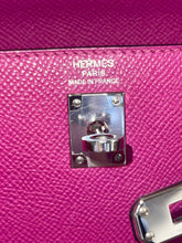 Load image into Gallery viewer, Hermes Kelly 25 Rose pourpre Epsom Leather palladium hardware stamp A (2017)
