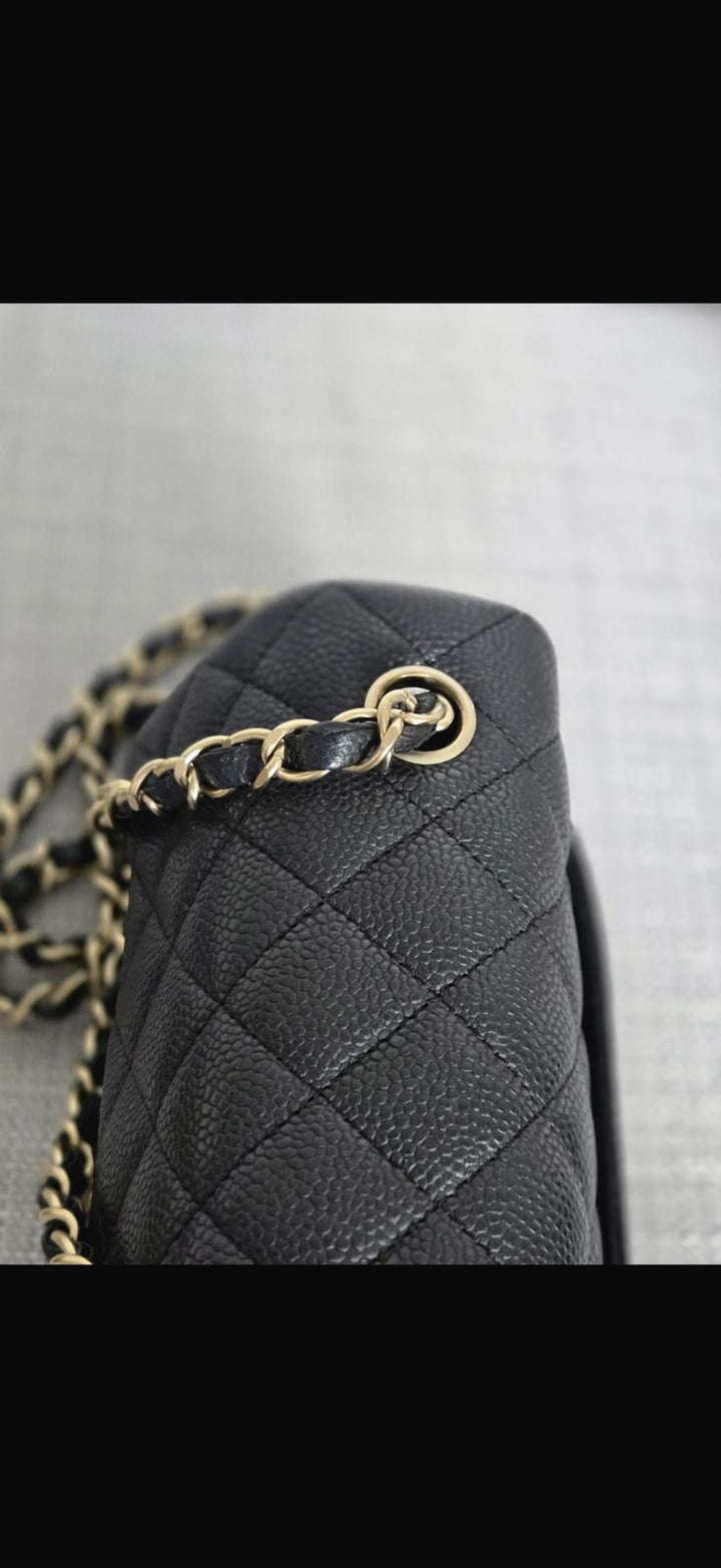 CHANEL series 20 Black Caviar Brushed GHW Mini rectangular Flap Bag