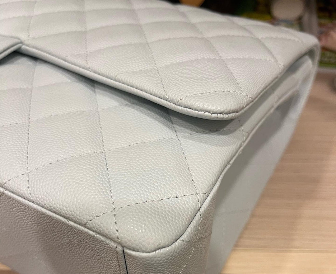 Chanel Blue Caviar SHW Maxi Classic Double Flap Bag