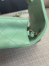 Load image into Gallery viewer, Chanel series 31 21C collection 2020/2021 Pastel Mint Green Lambskin Champagne GHW Mini Rectangular Flap Bag
