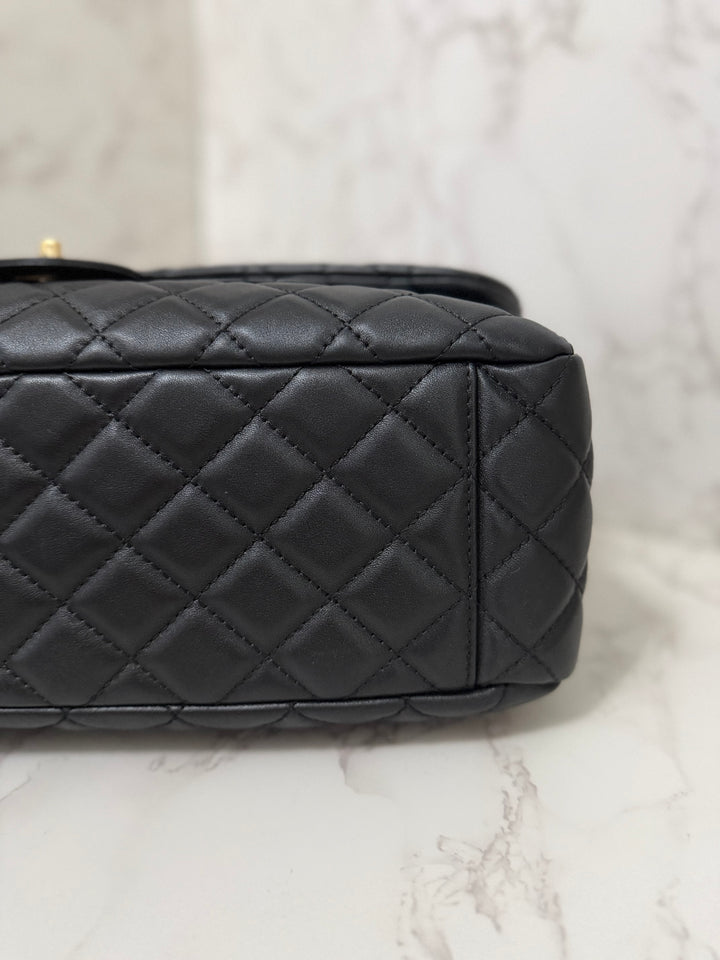Chanel series 28 19B collection 2019 Black Calf Skin LGHW Small XXL Airliner (40 cms) Single Flap Bag