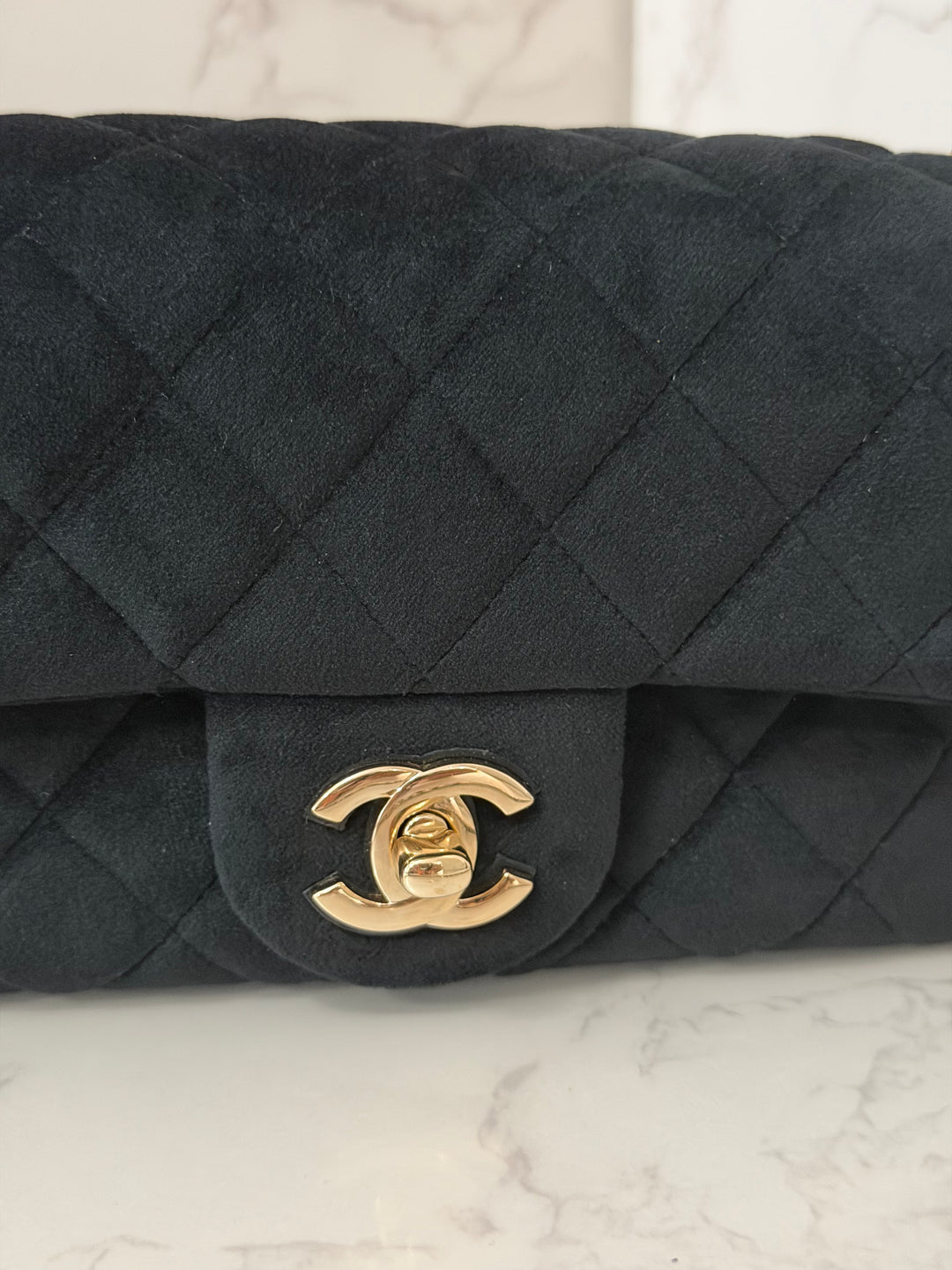 CHANEL series 30 20K collection 2020 Black Velvet Crystal Pearl Crush Adjustable Strap LGHW Mini Rectangular Flap Bag