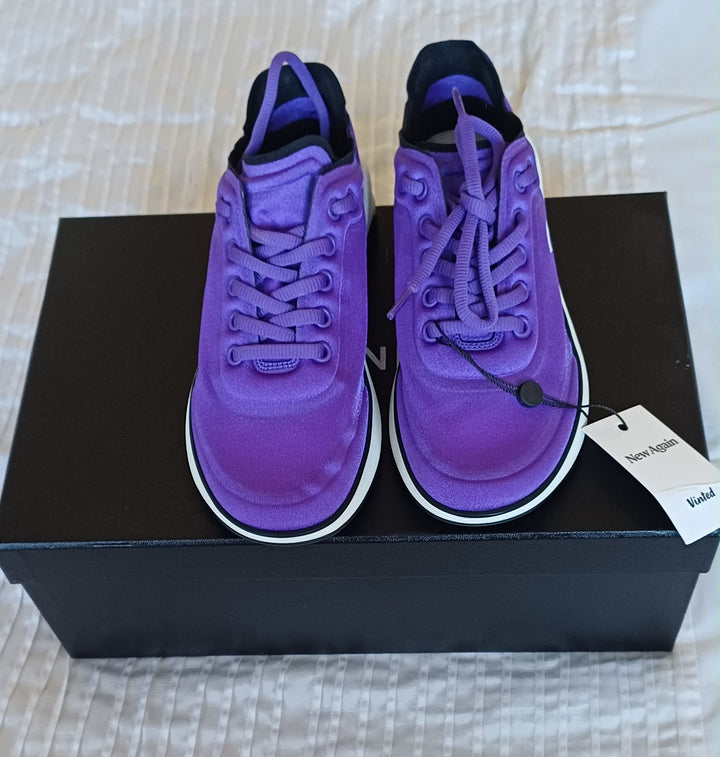 CHANEL 19P Purple Lycra Trainers size EU 35.5