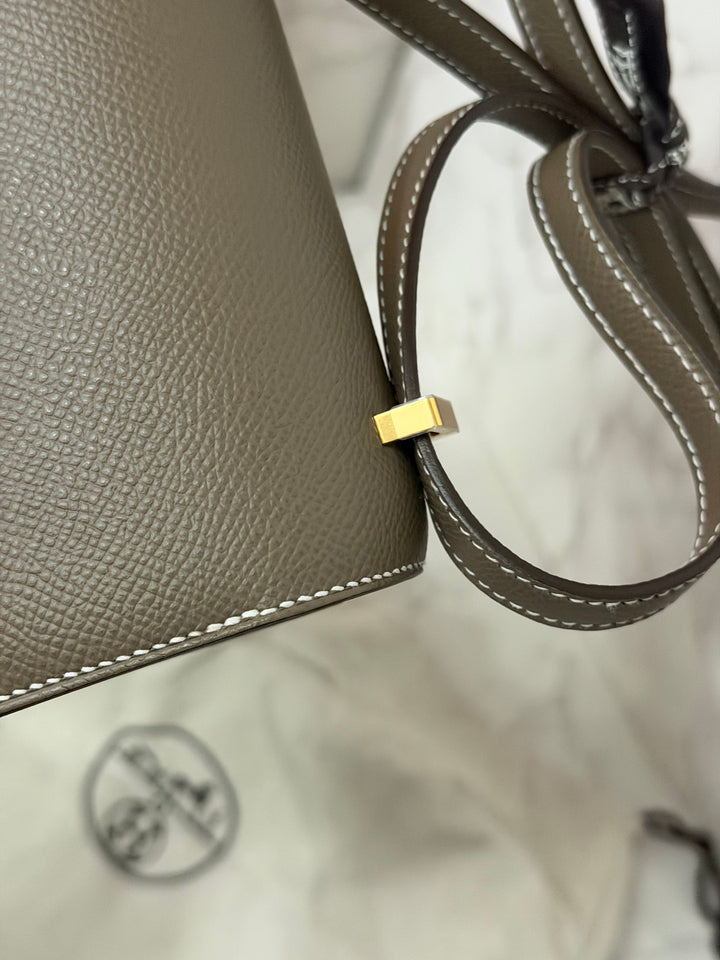 Hermes Constance 18 Etoupe Epsom Leather GHW Flap Bag Stamp D 2019