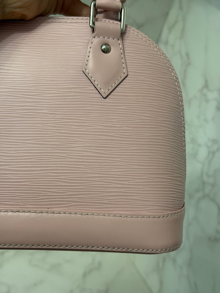 LOUIS VUITTON LV Alma BB in Rose Ballerine Epi Leather with Shiny Silver Hardware 2017