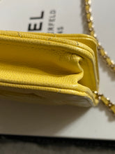 Load image into Gallery viewer, Chanel 20S 2020 Summer/Spring Collection Lemon Yellow Caviar LGHW Classic Wallet on chain (WOC)
