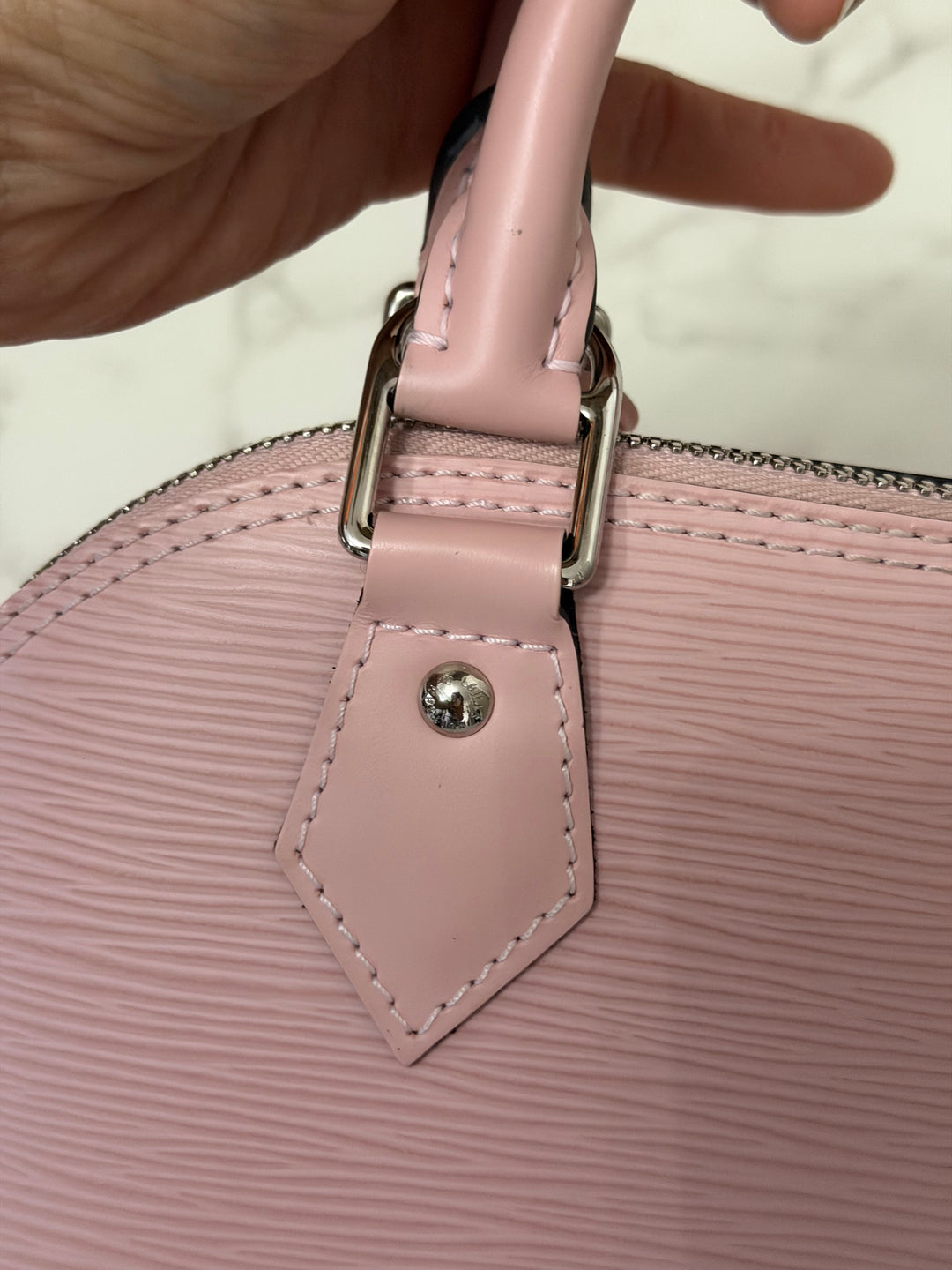 LOUIS VUITTON LV Alma BB in Rose Ballerine Epi Leather with Shiny Silver Hardware 2017