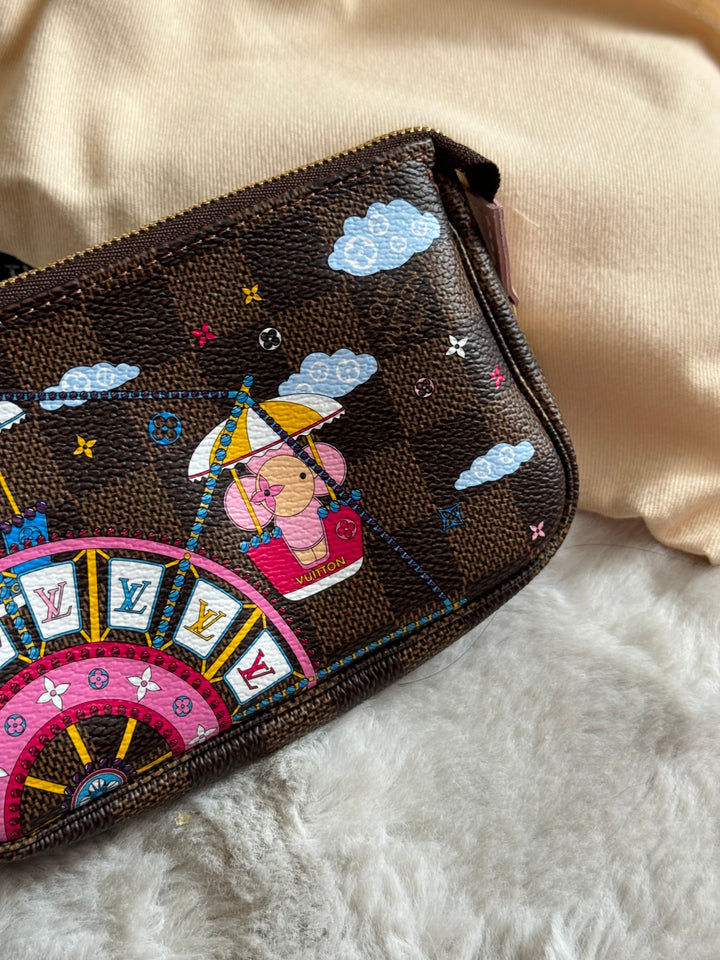Louis Vuitton Vivienne Christmas Limited Edition Mini Pochette Damier Ebene