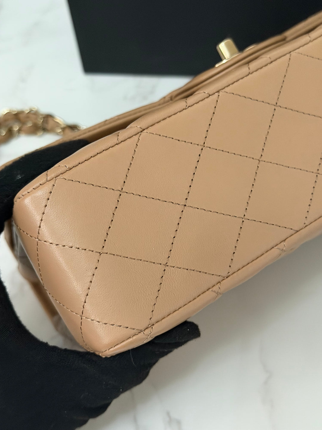 CHANEL 22K collection 2022 Dark Beige Lambskin LGHW Medium ML Timeless Classic Double Flap Bag