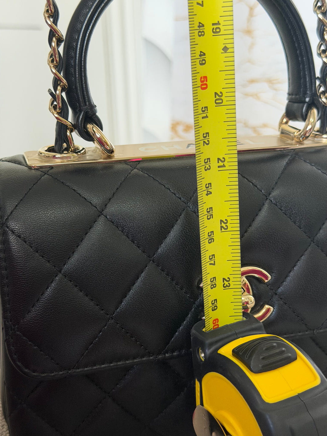 CHANEL Black Lambskin LGHW Trendy CC Flap Bag size MINI 8 inches with detachable Strap 2023/2024