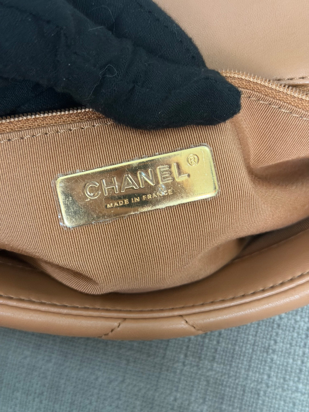 CHANEL Caramel Brown Lambskin Mixed Hardware 19 Flap Bag size SMALL 2022