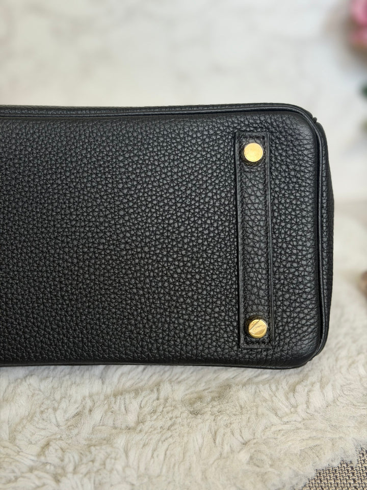WA/Email to purchase only- HERMÈS Noir Black 89 Togo Leather GHW Birkin 25 Stamp U 2022 Kept unused