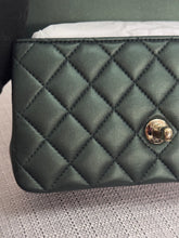 Load image into Gallery viewer, Chanel Iridescent Dark Green Lambskin Mini Rectangular Flap Bag with Top Handle and Champagne GHW
