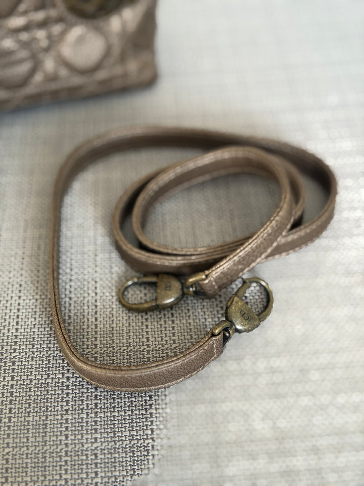 Dior Lady Dior Mini In Bronze Lambskin Bronze Hardware 2007