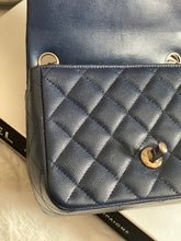 Load image into Gallery viewer, Chanel series 24 (2017) Navy Blue Caviar SHW Square Mini Flap Bag
