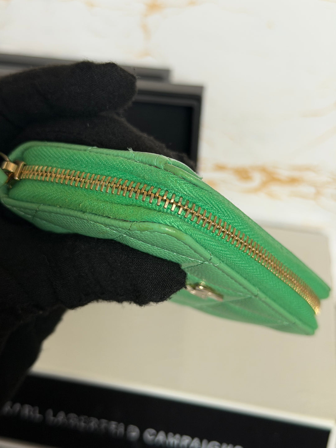 CHANEL 21P series 31 Green Caviar LGHW Zippy Coin Purse