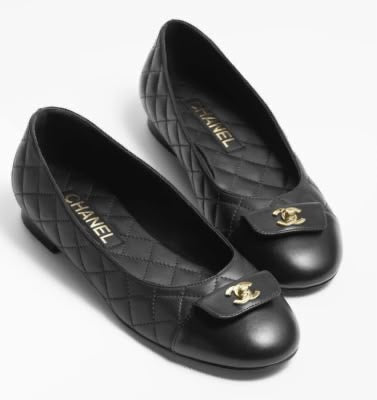 CHANEL Black Ballerina Shoes EU 37.5