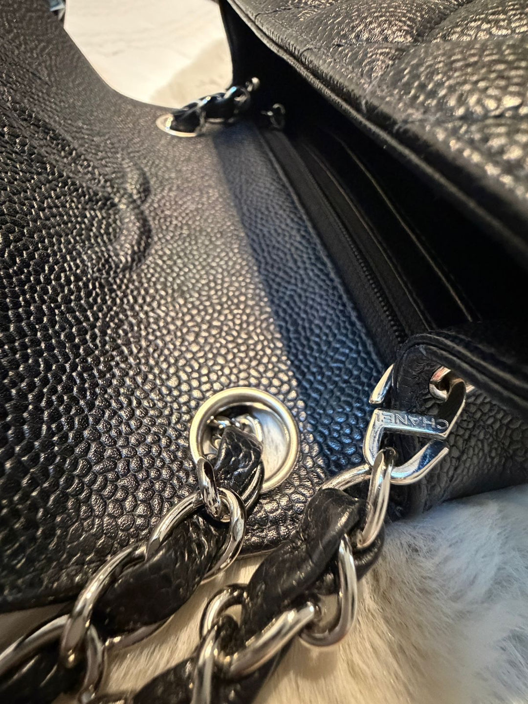CHANEL series 9 Black Caviar SHW Vintage Mini Flap Bag