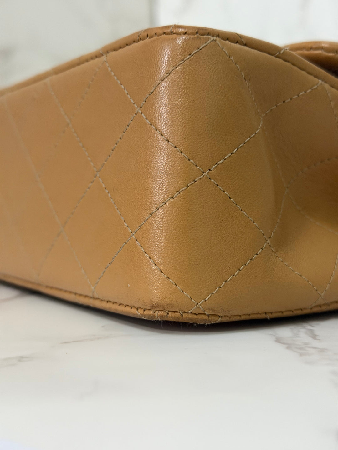 CHANEL series 4 Vintage 24K GHW Dark Beige Lambskin Timeless Classic Medium Double Flap Bag