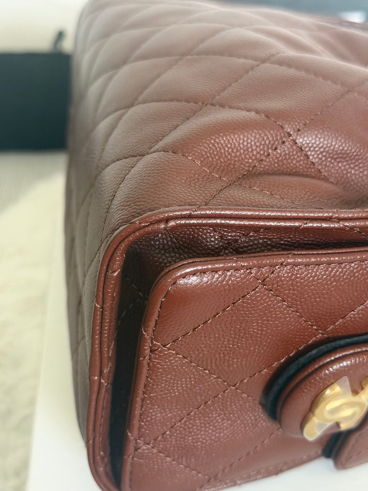 CHANEL 26S Brown Caviar Mini 25 Hobo Bag with Aged GHW 2026