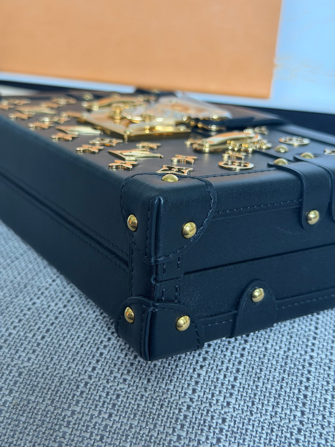 LOUIS VUITTON LV Petite Malle in Metal Black and Gold
