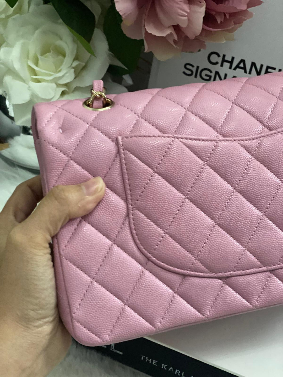 CHANEL 22S 2022 Dark Pink Caviar LGHW Medium ML Timeless Classic Double Flap Bag