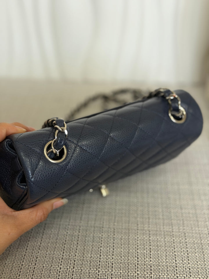 CHANEL series 19 Navy Caviar SHW Mini Rectangular Flap Bag 2014