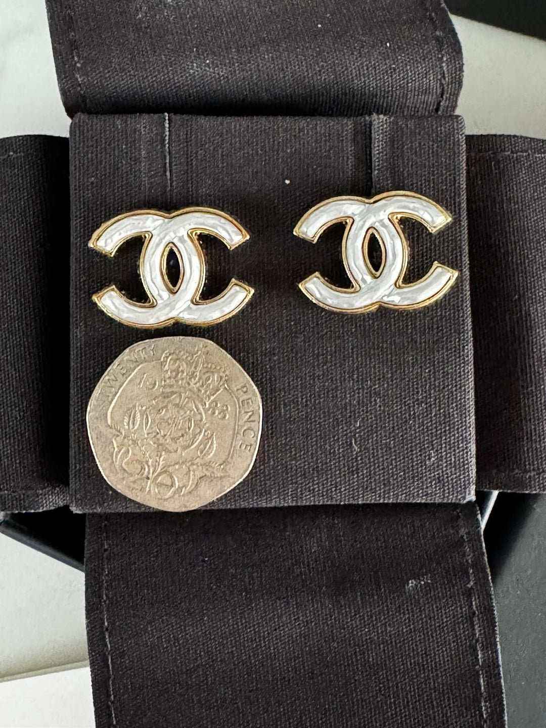 Chanel 24A 2024 Fall/Winter Gold with White Earrings