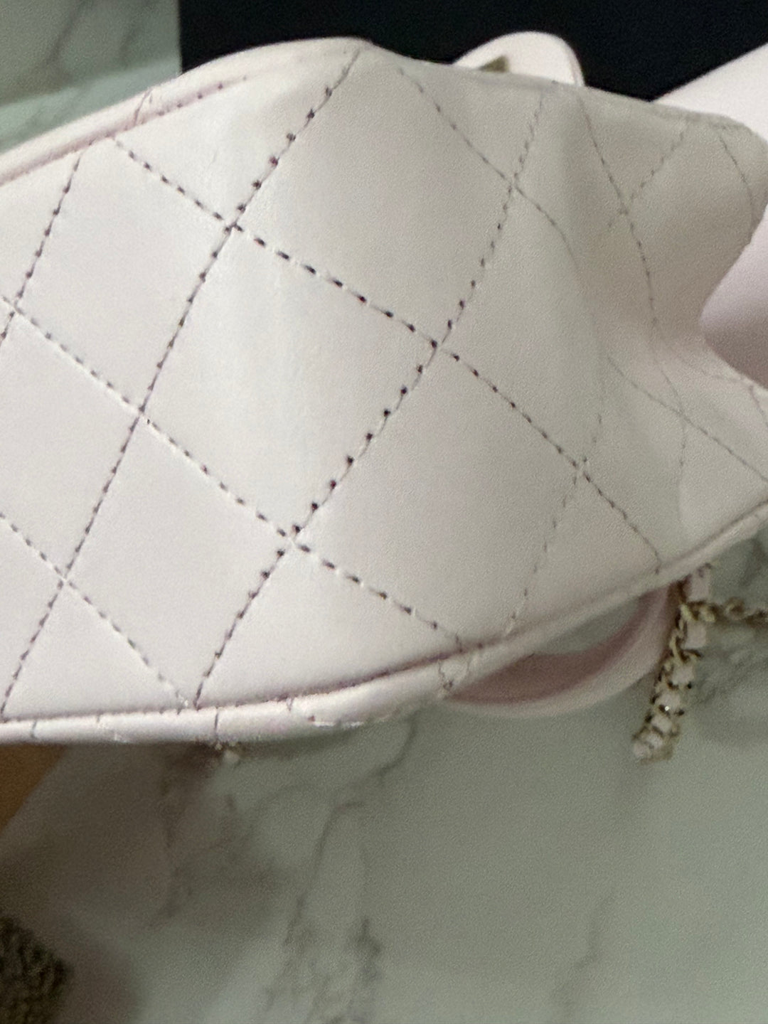 CHANEL 22P 2022 Sakura Light Pink Lambskin LGHW Mini Rectangular Flap Bag with Top Handle