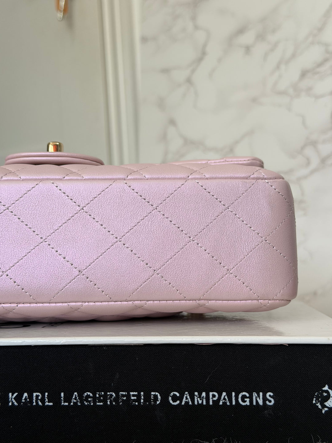 CHANEL 21S iridescent Pink Calf Skin LGHW Medium ML Timeless Classic Double Flap Bag series 31 2021