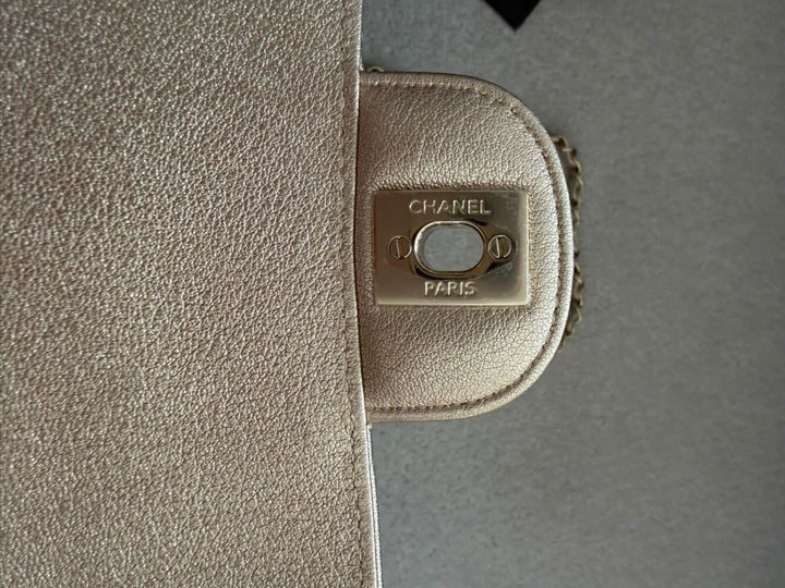 CHANEL series 31 21P Collection Iridescent Gold Lambskin LGHW Mini Rectangular Flap Bag 2021