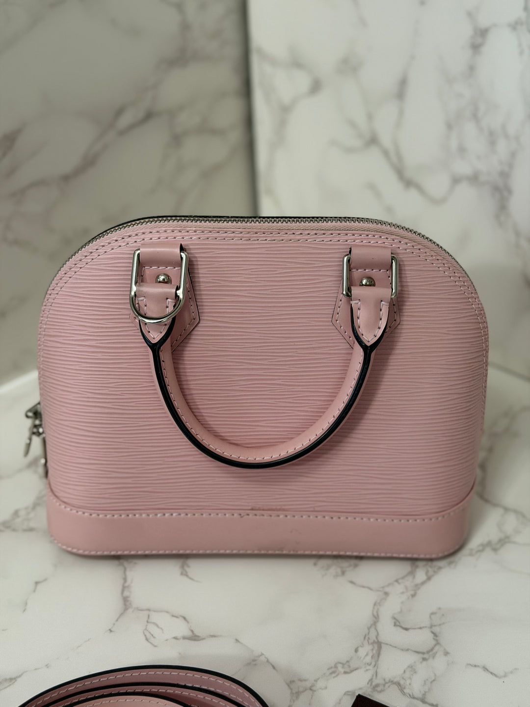 LOUIS VUITTON LV Alma BB in Rose Ballerine Epi Leather with Shiny Silver Hardware 2017