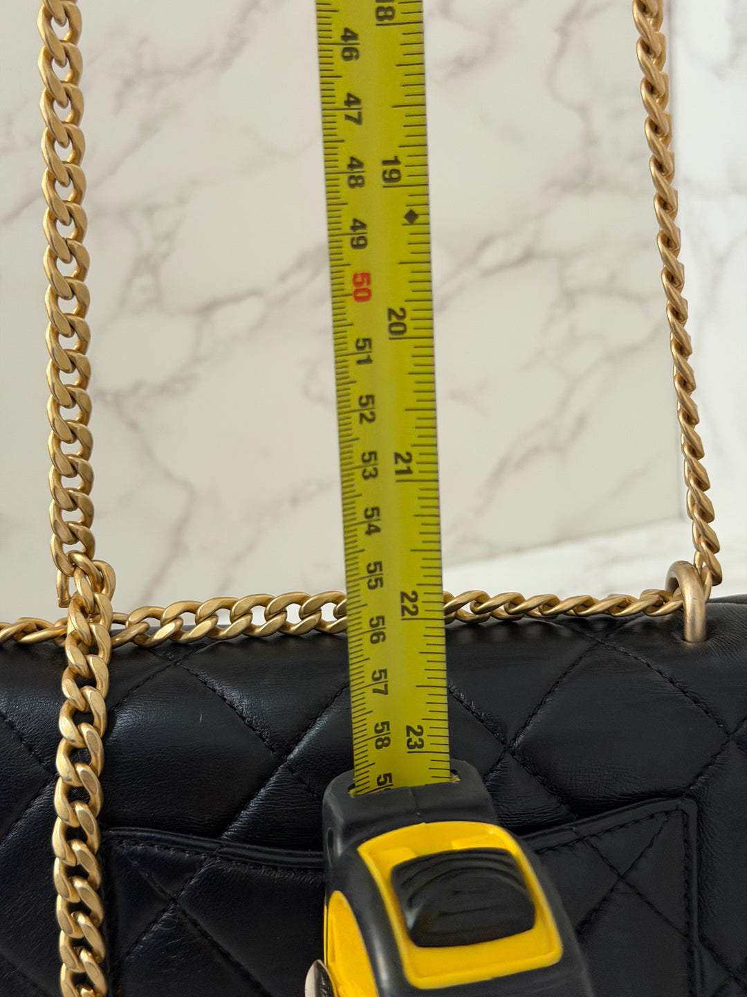 CHANEL Resin CC Black Lambskin Aged GHW Seasonal Flap Bag 2023