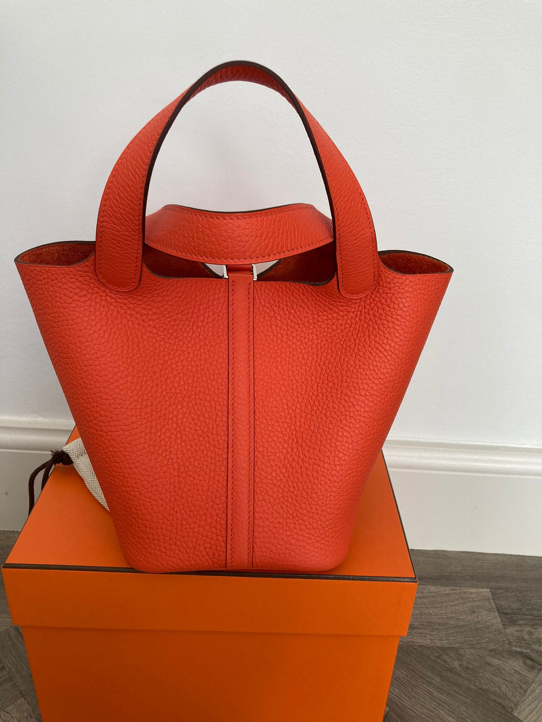 Hermes Picotin 18 in Orange Poppy leather with Palladium Hardware stamp B (2024)