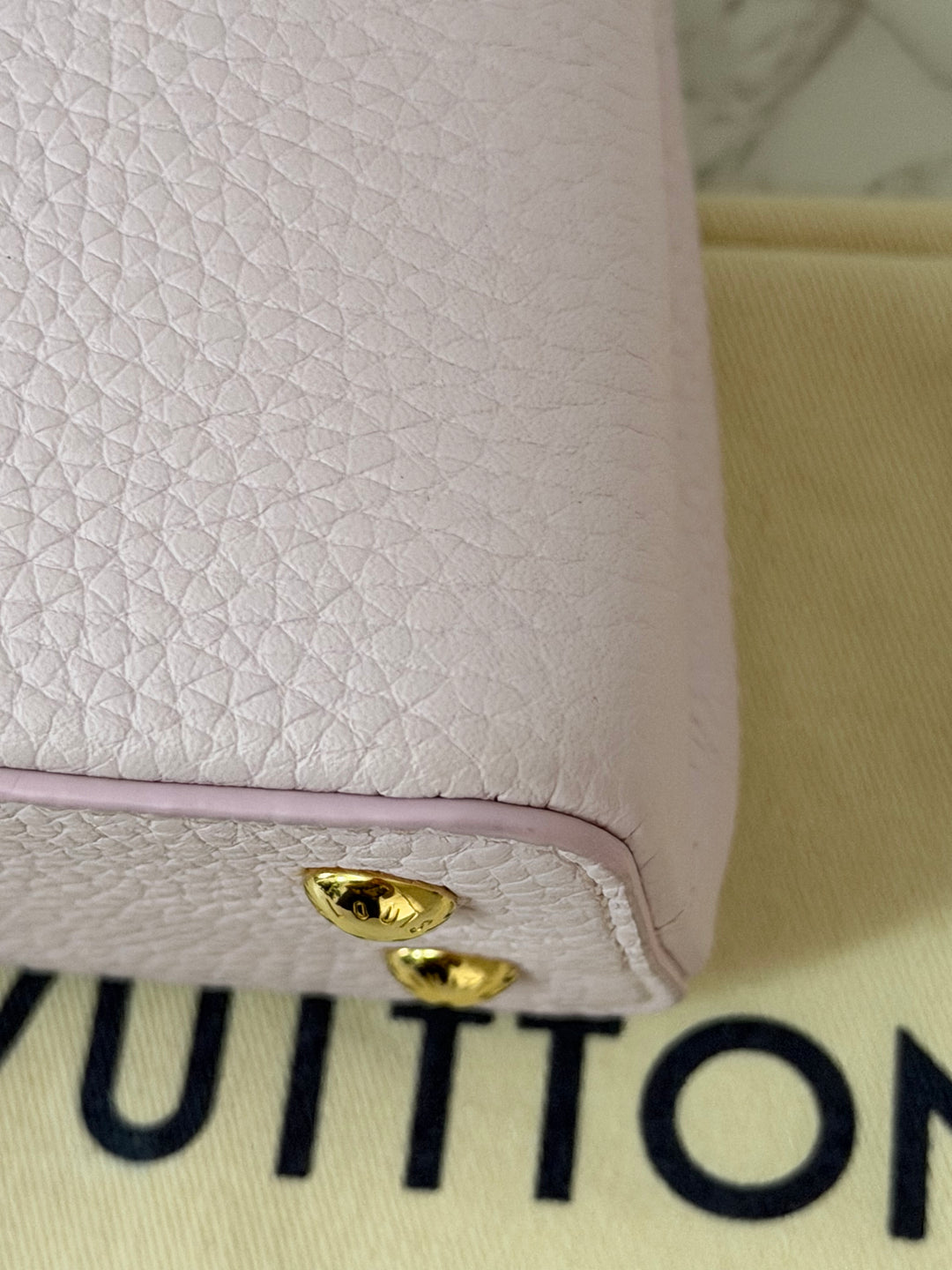 LOUIS VUITTON LV Mini Capucines In Guimauve Marshmallow Pink