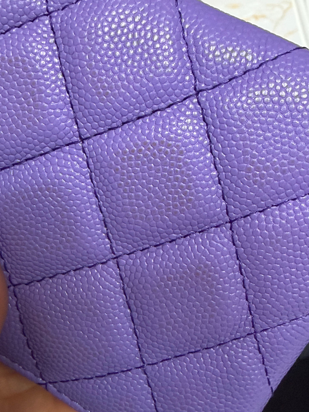 CHANEL series 28 20S purple caviar LGHW Mini O Case Pouch 15 cms