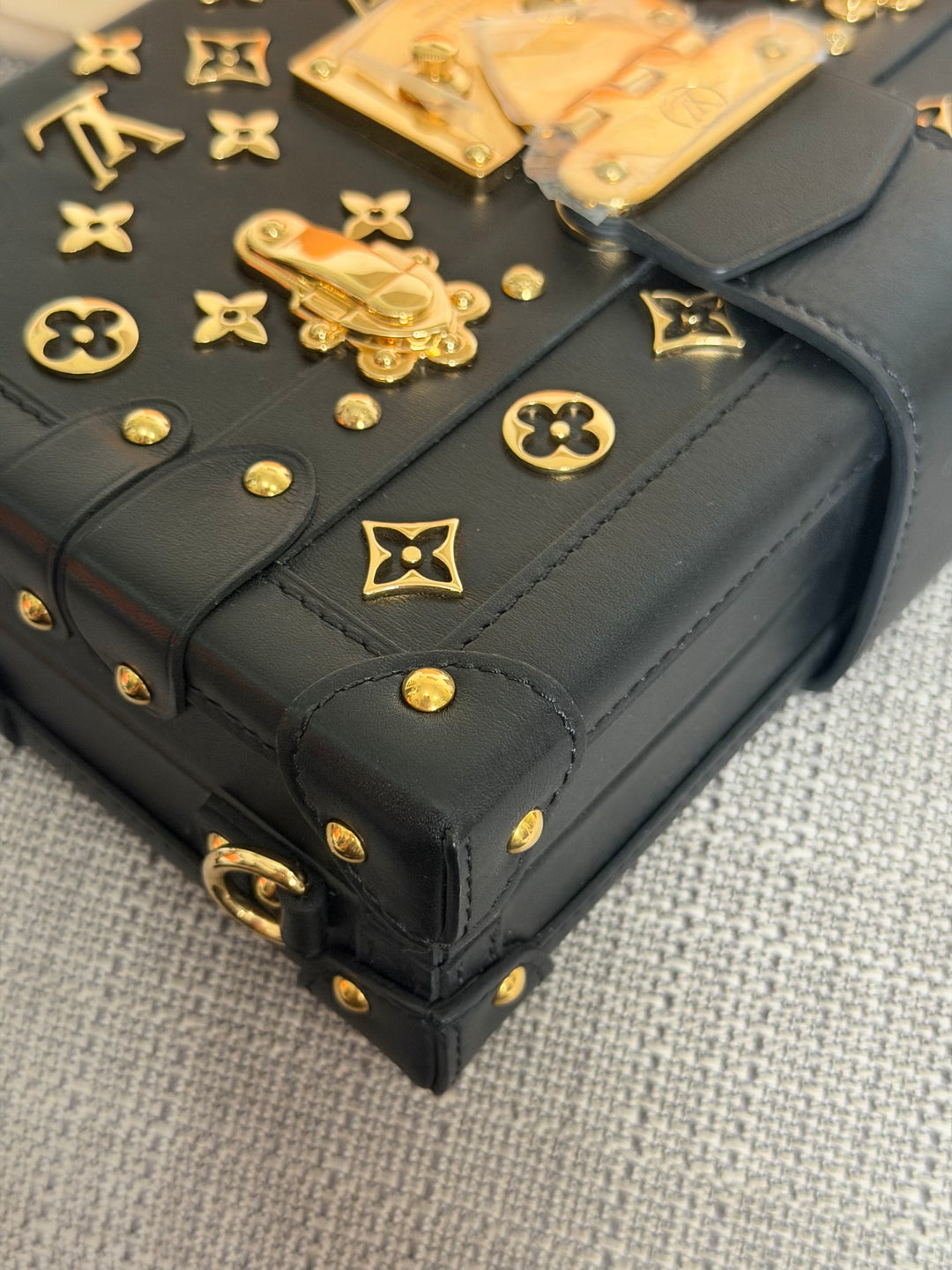 LOUIS VUITTON LV Petite Malle in Metal Black and Gold