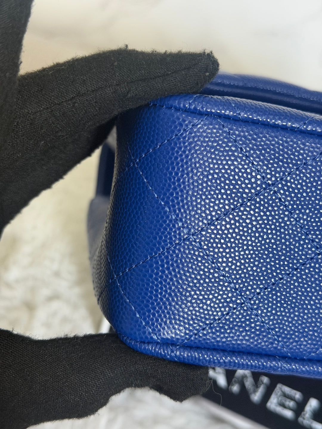 CHANEL Dark Blue Caviar SHW Medium ML Classic Timeless Double Flap Bag 21K collection 2021