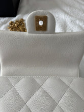 Load image into Gallery viewer, CHANEL 23P 2023 White Caviar Sweetheart Adjustable Chain Small Flap Bag Aged GHW
