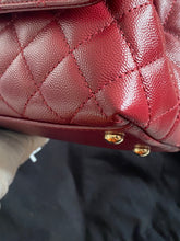 Load image into Gallery viewer, Chanel 21A 2021 Fall/Winter collection Burgundy caviar LGHW Coco Handle Flap Bag size Small with detachable Shoulder Strap
