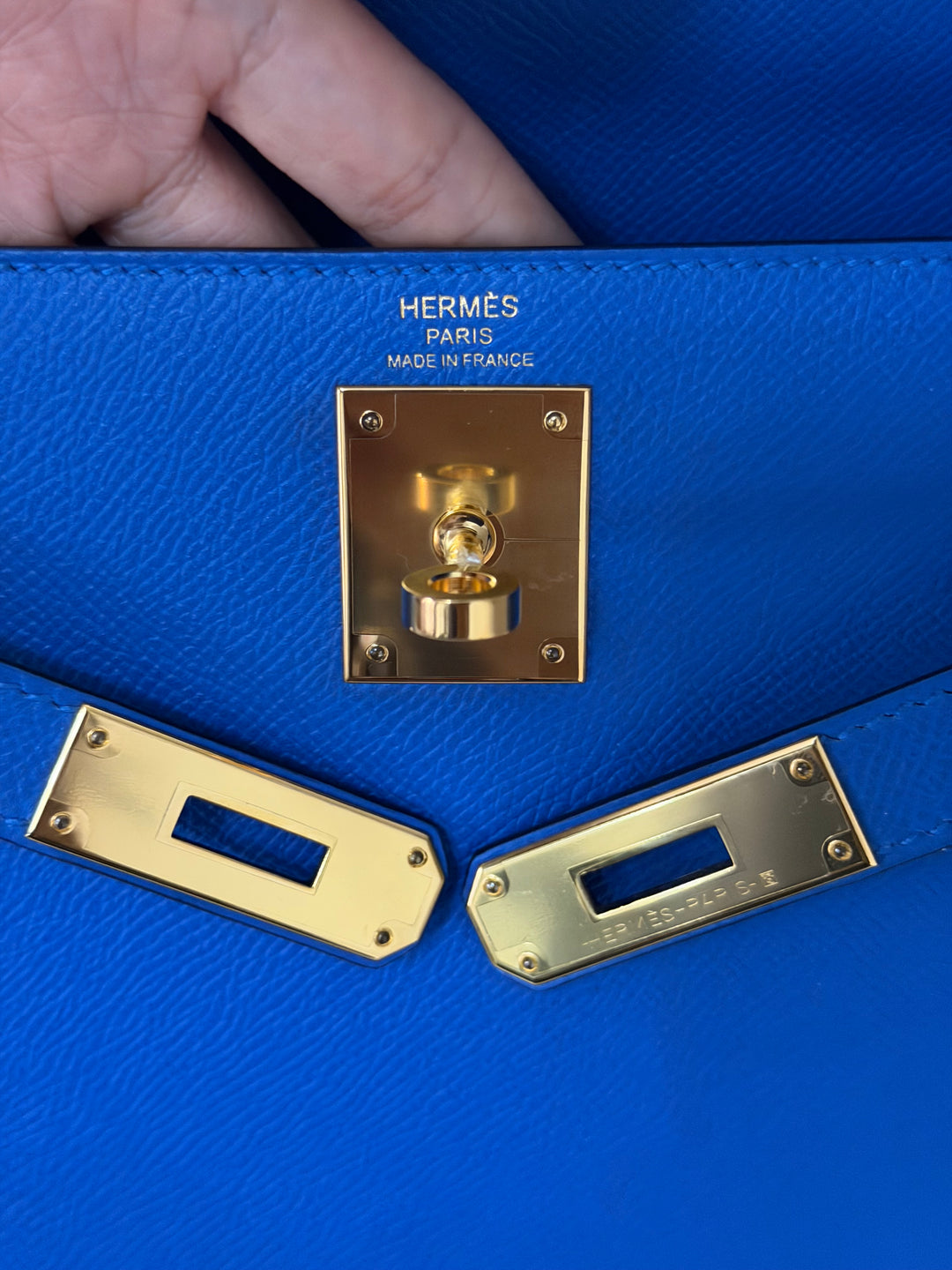 Hermes Blue Hydra Epsom Sellier Kelly 28 GHW Stamp C 2018