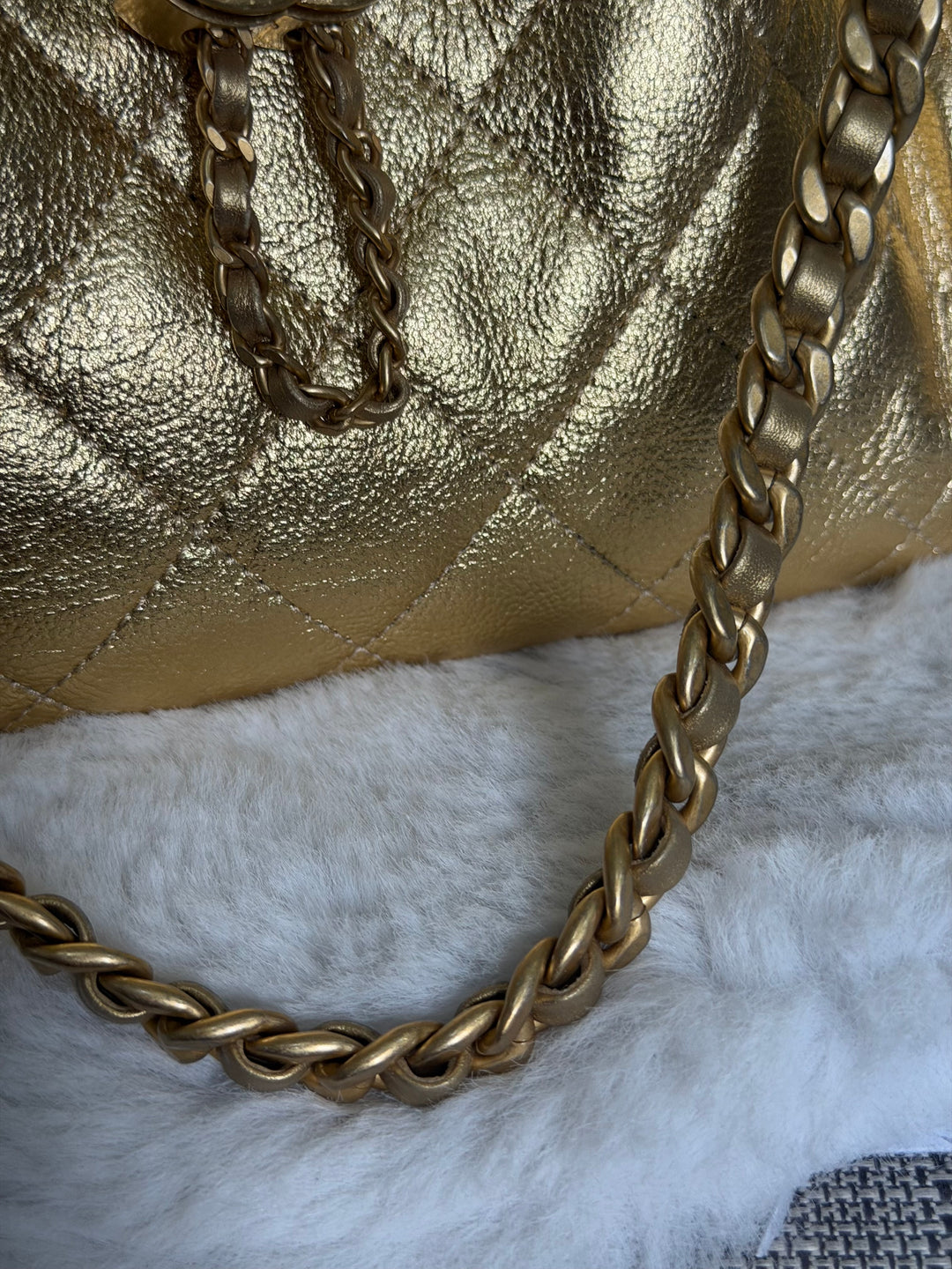 CHANEL 26C Gold Caviar Mini 25 Hobo Bag with Aged GHW 2026