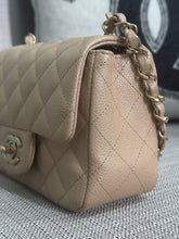 Load image into Gallery viewer, Chanel series 20 15C 2014/2015 Cruise Collection Pearly Beige Caviar Brushed GHW Square Mini Flap Bag
