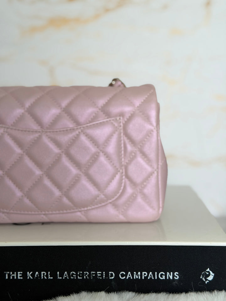 CHANEL 21S Light Pink Calf Skin LGHW Mini rectangular flap bag series 31 2021 *super rare*