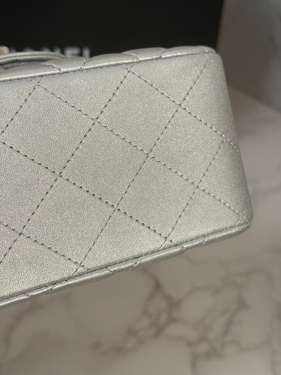 Chanel Series 31 21P Collection Iridescent Silver lambskin SHW Square Mini Flap Bag 2021