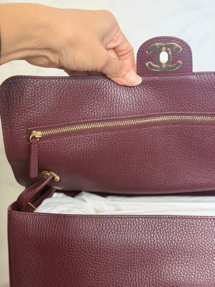 WA/Email to purchase only- CHANEL Burgundy Caviar LGHW 26S collection Matthieu Blazy Maxi 32 cms Flap Bag 2026